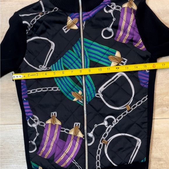 Lauren Ralph Lauren Women’s Cotton Full ZipSweat Equestrian Motif Sweater MP - Picture 4 of 6